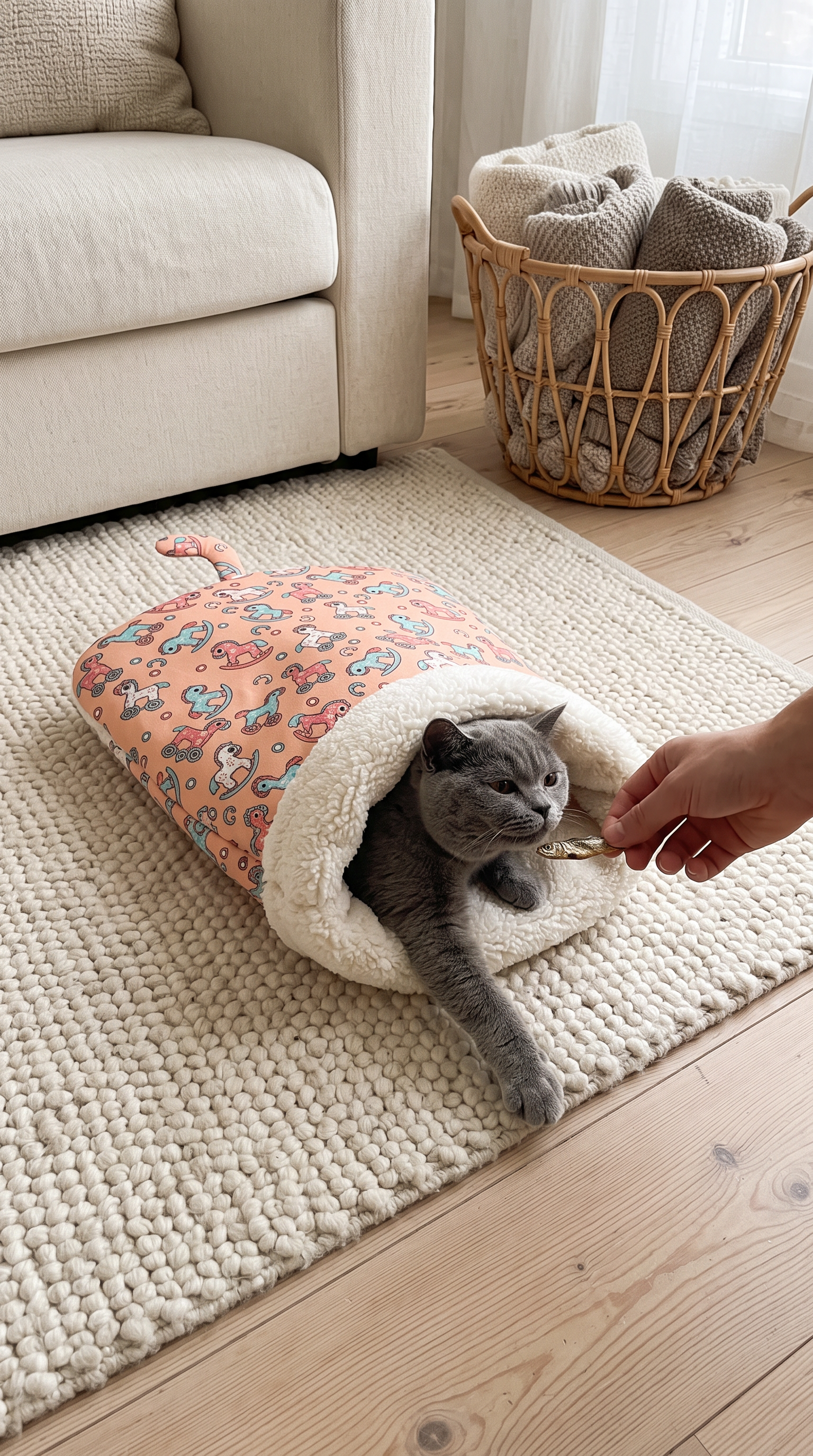 PawMiau burrow bed at home